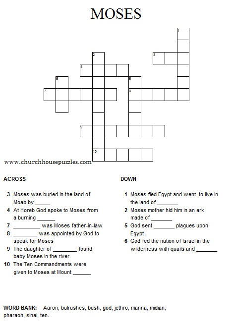 Moses Crossword Puzzle